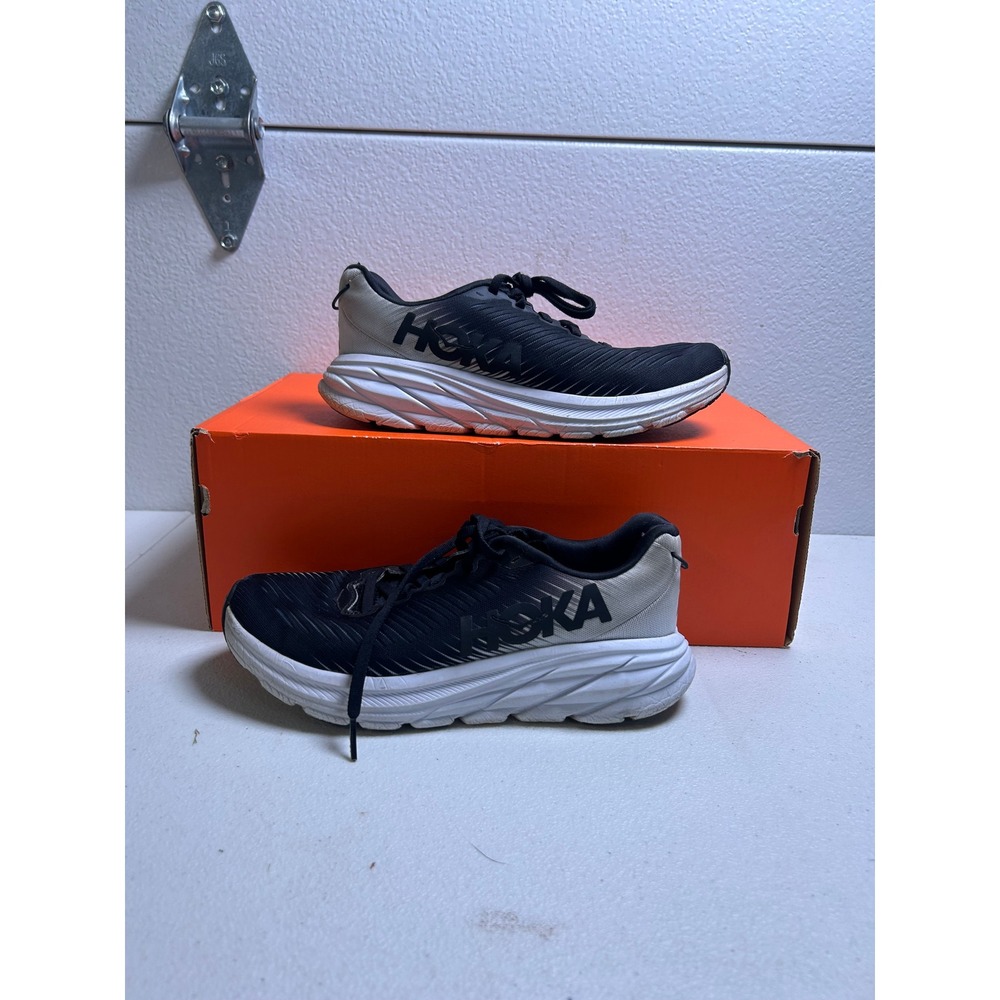 Hoka Rincon 3 Running Shoes Black White Size 7.5B #2999